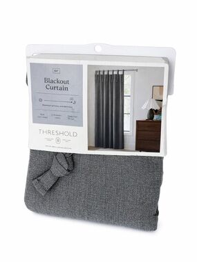 Threshold Blackout Aruba Tie Top Curtain Panel Gray 50x84 1 Panel